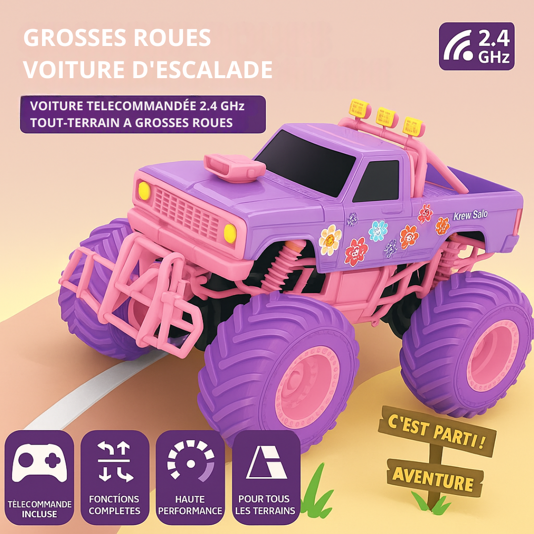 Voiture Télécommandée Barbie Rose 50 km/h – Pick-up Cascadeur pour Enfants