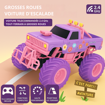 Voiture Télécommandée Barbie Rose 50 km/h – Pick-up Cascadeur pour Enfants