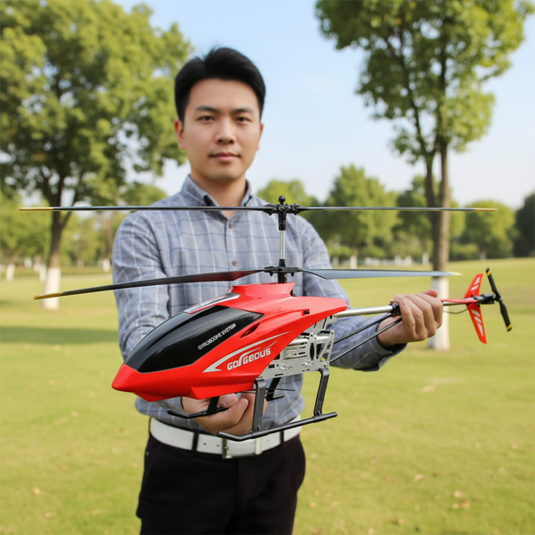 Hélicoptère Télécommandé Grande Taille 80 cm – RC Durable 3,5 Canaux avec Lumières LED, Jouet Drone Électrique pour Enfants et Adultes