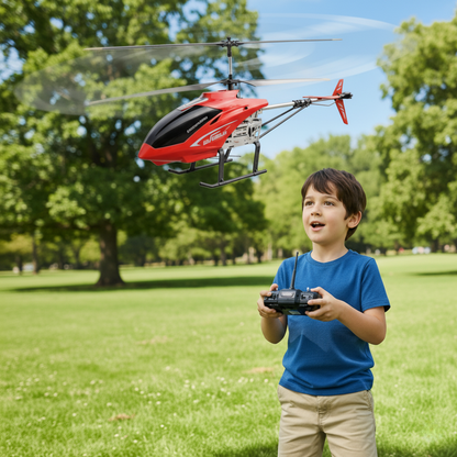 Hélicoptère Télécommandé Grande Taille 80 cm – RC Durable 3,5 Canaux avec Lumières LED, Jouet Drone Électrique pour Enfants et Adultes