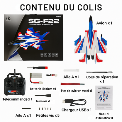 Avion Télécommandé SG-F22 4K – Jet RC 3D Cascadeur Électrique pour Enfants & Adultes