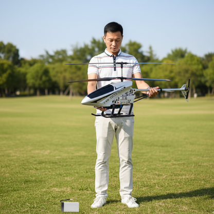 Hélicoptère Télécommandé Gris Grande Taille 80 cm – RC Durable 3,5 Canaux avec Lumières LED, Jouet Drone Électrique pour Enfants et Adultes