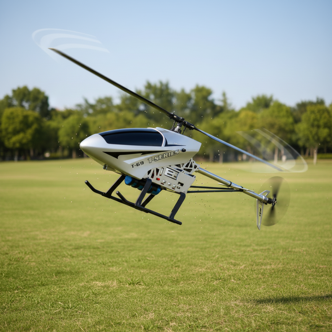 Hélicoptère Télécommandé Gris Grande Taille 80 cm – RC Durable 3,5 Canaux avec Lumières LED, Jouet Drone Électrique pour Enfants et Adultes