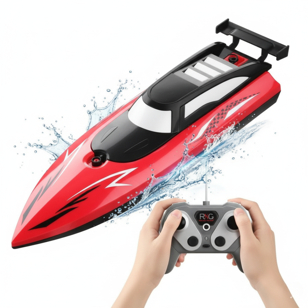 Bateau Télécommandé RC 2.4GHz – Jouet haute vitesse pour enfants | Modèle étanche et puissant pour piscine et extérieur