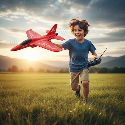 Avion Télécommandé SU-35 en mousse pour enfant – Télécommande 2.4G, prêt à voler, résistant et facile à piloter