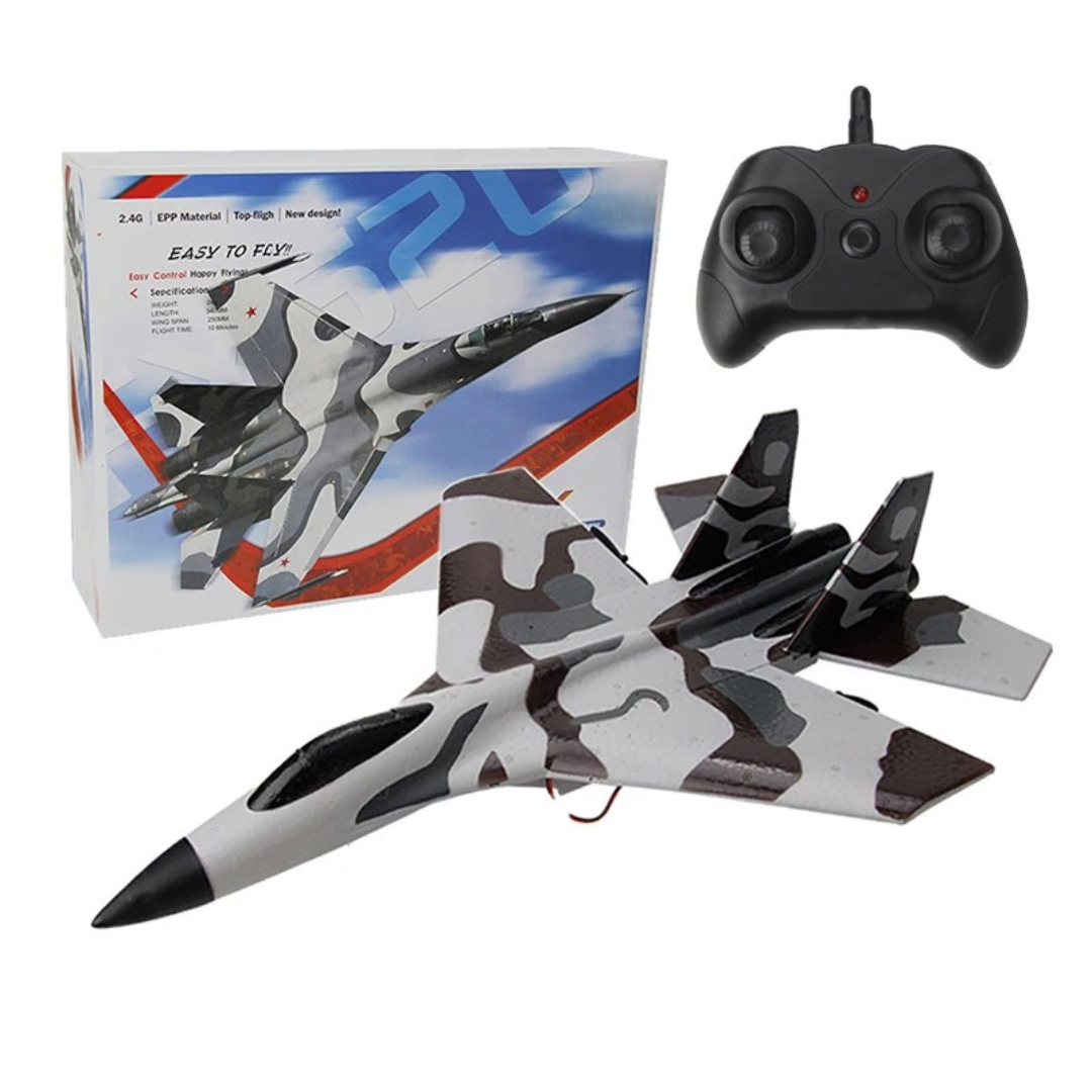 Avion Télécommandé SU-35 en mousse pour enfant – Télécommande 2.4G, prêt à voler, résistant et facile à piloter