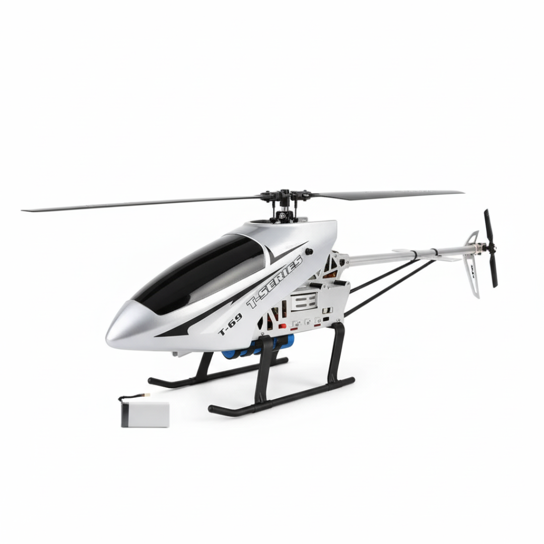 Hélicoptère Télécommandé Gris Grande Taille 80 cm – RC Durable 3,5 Canaux avec Lumières LED, Jouet Drone Électrique pour Enfants et Adultes