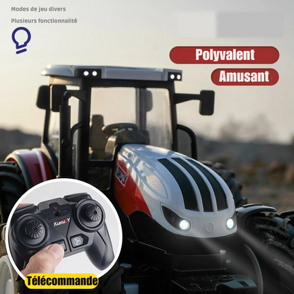 Tracteur Agricole Télécommandé 1:24 avec Lumières – Jouet RC Éducatif pour Enfants